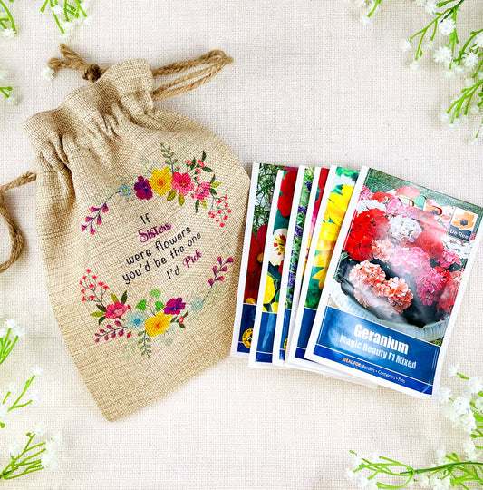 Sister Gift Flower Seed Bag - If Sisters were Flowers You'd be The one I'd Pick - Gardening Gift