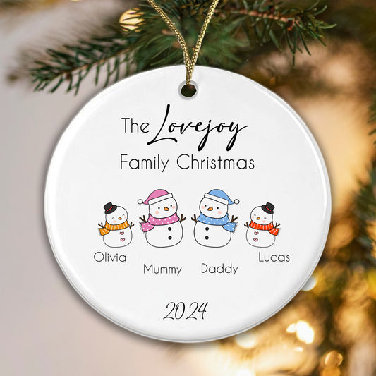 SURNAME Family Christmas Bauble Whole Family Tree Decoration