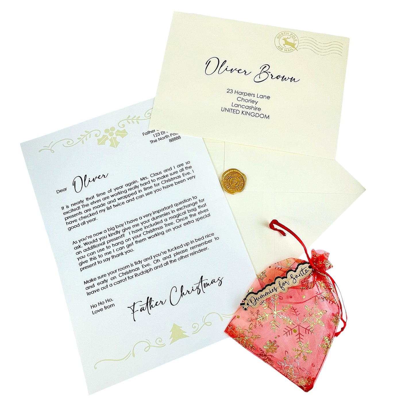 Personalised Santa Dummy Letter (With Envelope & Wax Seal)