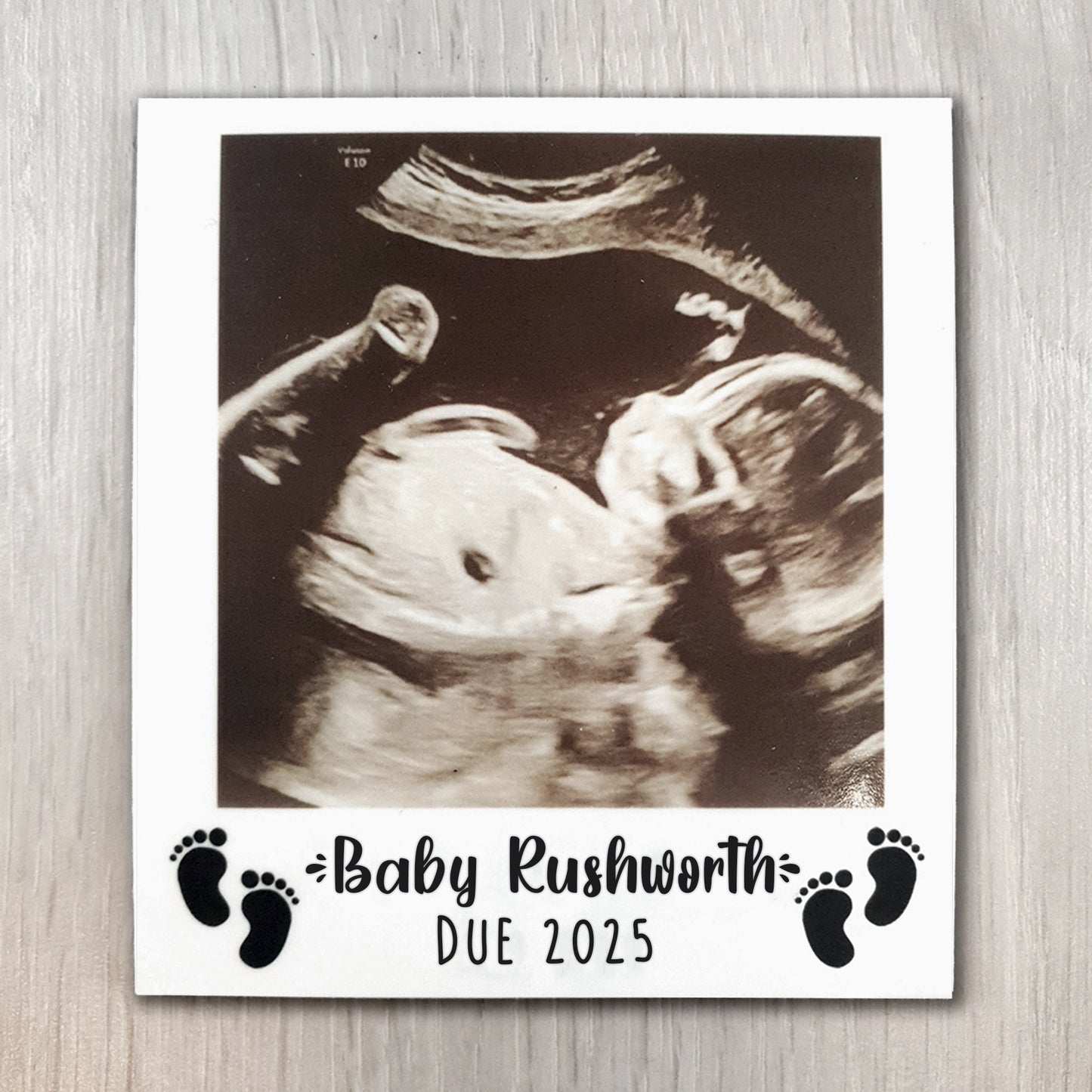 Personalised Acrylic Polaroid Magnet - Pregnancy Baby Due Date