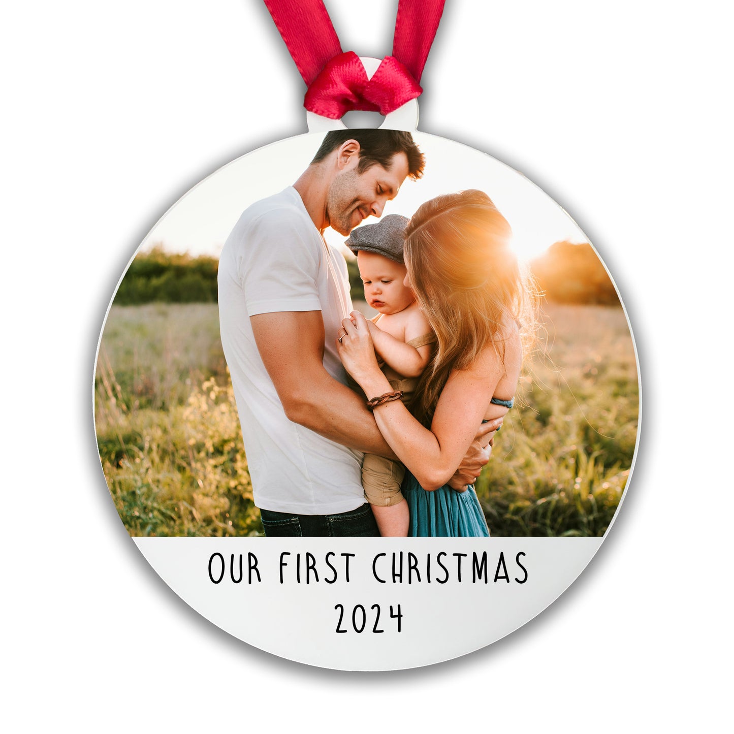 Personalised Our First Christmas Bauble - Acrylic Photo