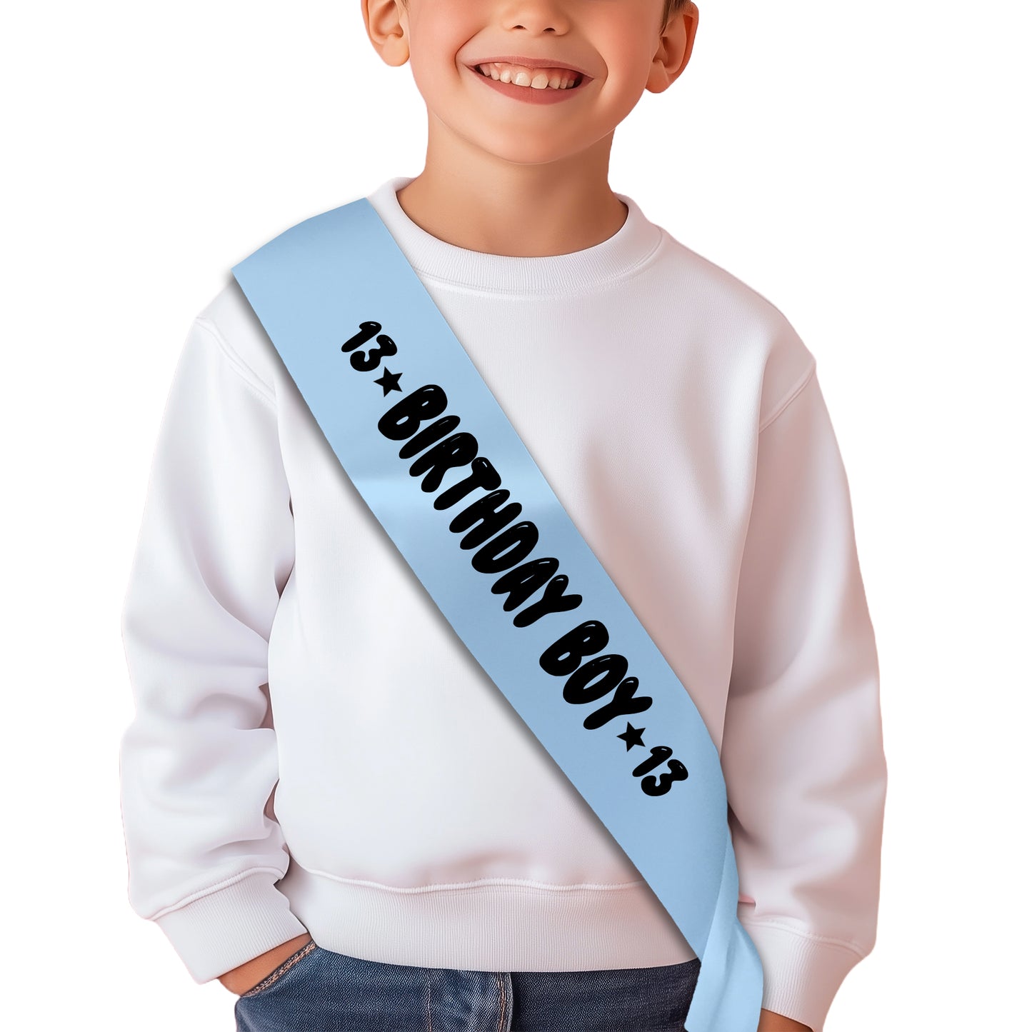 Birthday Boy 13 - 13th Birthday Sash - 13th Birthday Party - Happy Thirteenth Birthday - Teenager Today - Choose from many colours