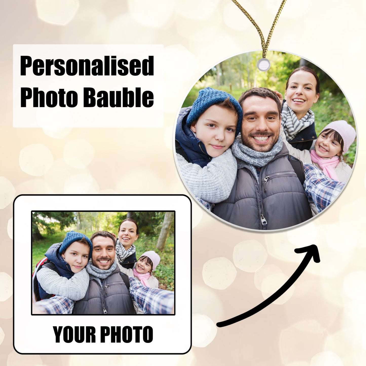 Personalised Full Photo Bauble - Upload any photo!