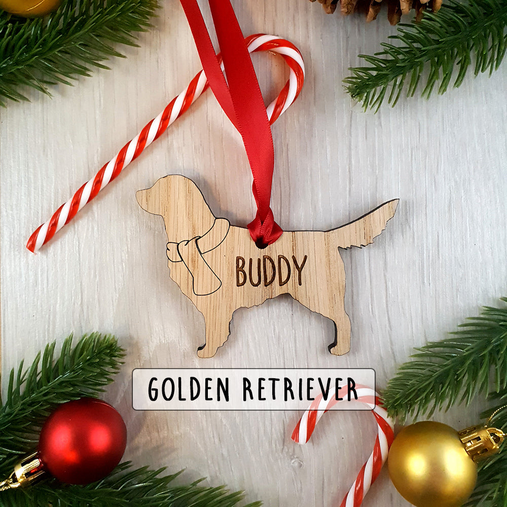 Personalised Dog Christmas Tree Decoration - Over 80+ Breeds!