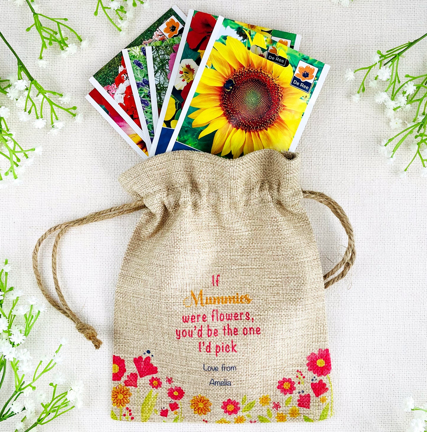 Personalised Flower Seed Bag - If Mummies were Flowers You'd be The one I'd Pick - Gardening Gift