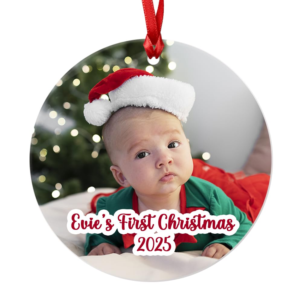 Personalised Babies Baby's First Christmas Photo Bauble - any photo or text completely customisable photo tree Christmas Decoration