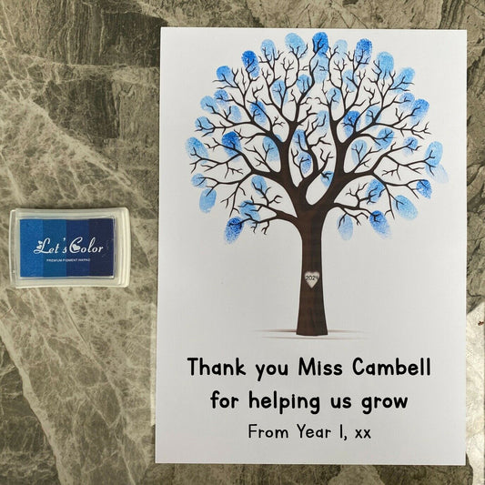 Teacher Thank You Fingerprint Tree - Thank You for Helping us Grow