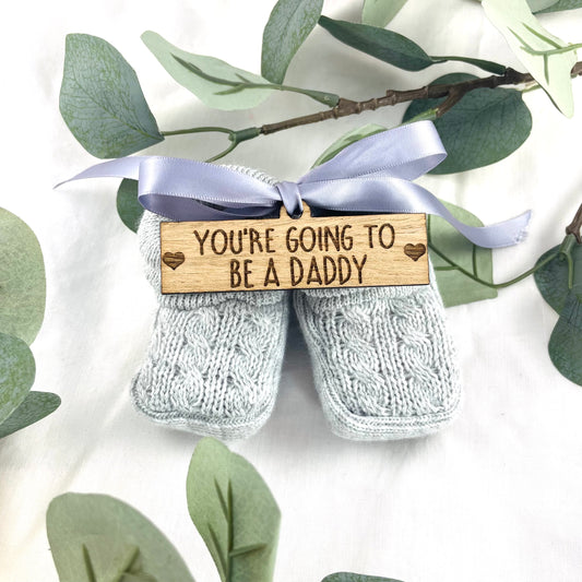 Guess What' Booties - Grey & Gift Boxed - "You're Going to Be..." - Personalised