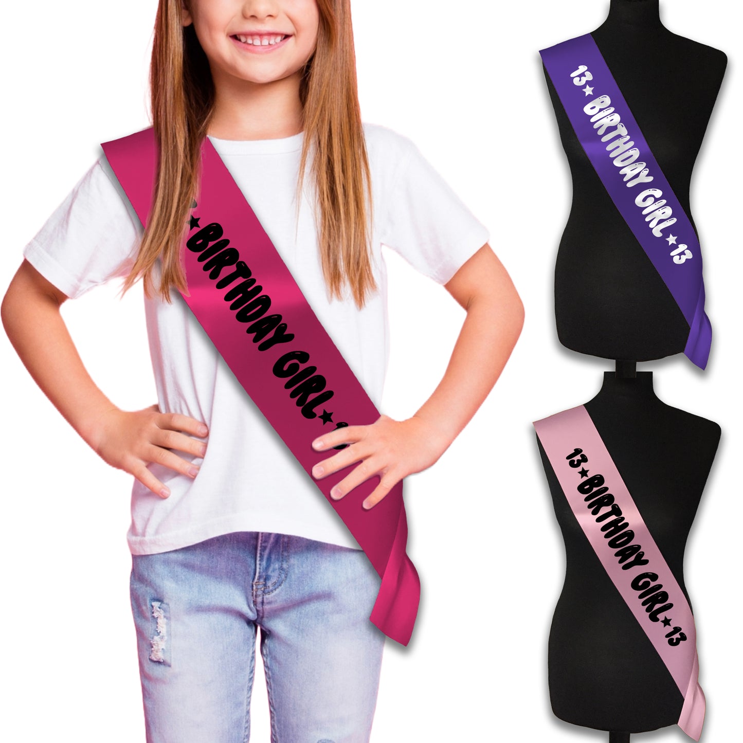 Birthday Girl 13 - 13th Birthday Sash - 13th Birthday Party - Happy Thirteenth Birthday - Teenager Today - Choose from many colours