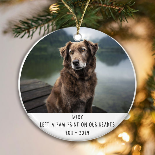 Personalised Dog Memorial Ceramic Tree Decoration Bauble | Dog Puppy Animal Pet