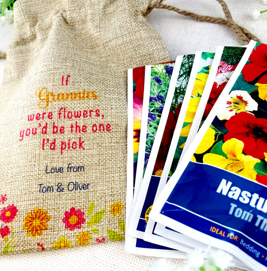 Personalised Flower Seed Bag - If Grannies were Flowers You'd be The one I'd Pick - Gardening Gift