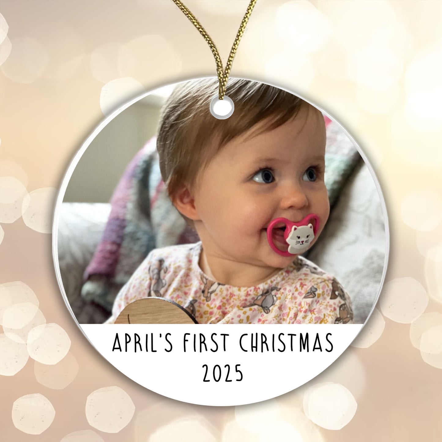 Baby's First Christmas - Photo Bauble - Acrylic or Ceramic