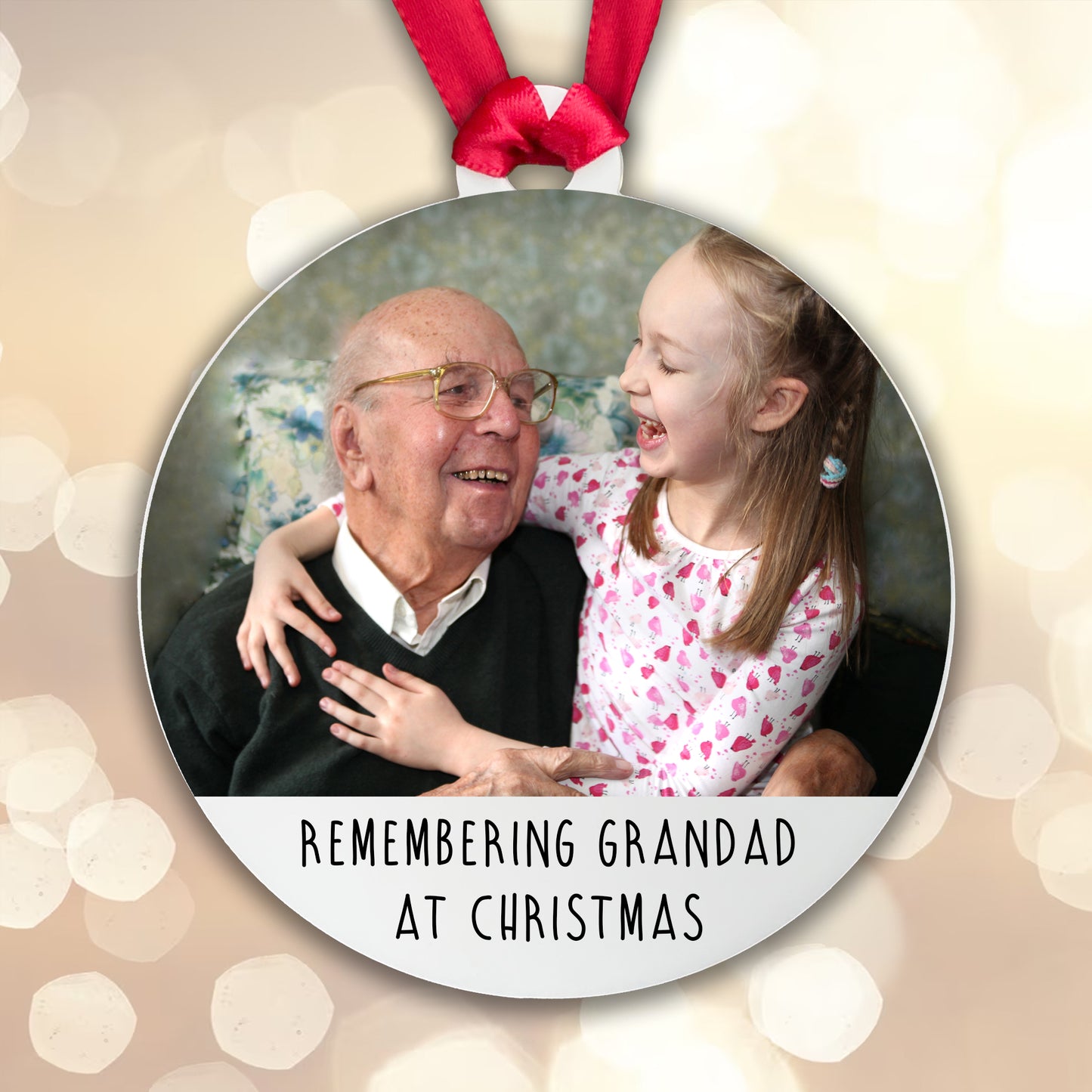 Personalised Memorial Remembering Family at Christmas Bauble - Acrylic Photo