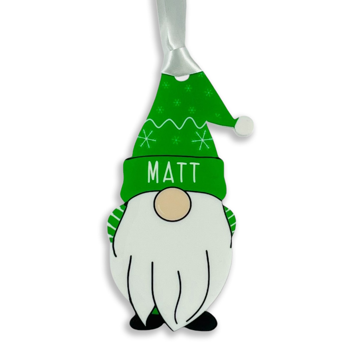 Personalised Christmas Acrylic Gonk Bauble - Choose from four colours - Add any name!