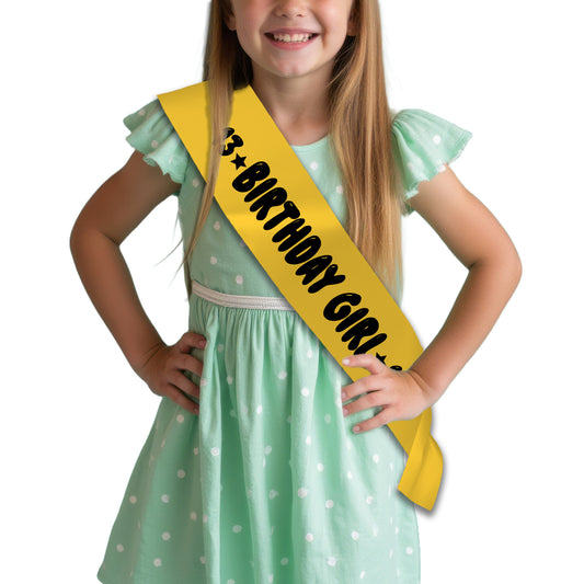 Birthday Girl 13 - 13th Birthday Sash - 13th Birthday Party - Happy Thirteenth Birthday - Teenager Today - Choose from many colours