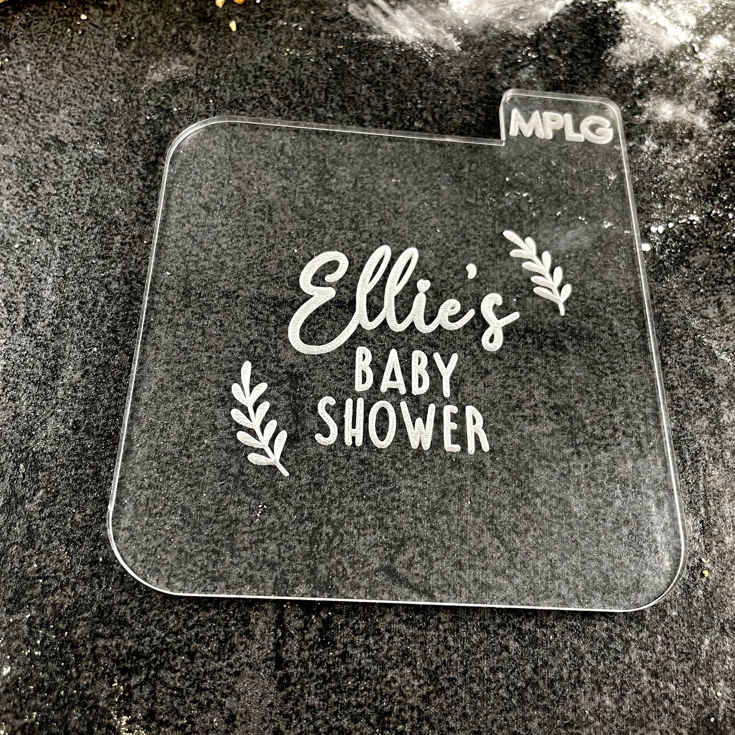 Personalised Baby Shower Icing Stamp Fondant Embosser Stamp for Biscuits, Cookies, Cupcake Topper Decorations Stencil for Baby Shower