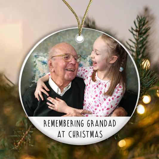 Personalised Ceramic Memorial Bauble - Remembering at Christmas