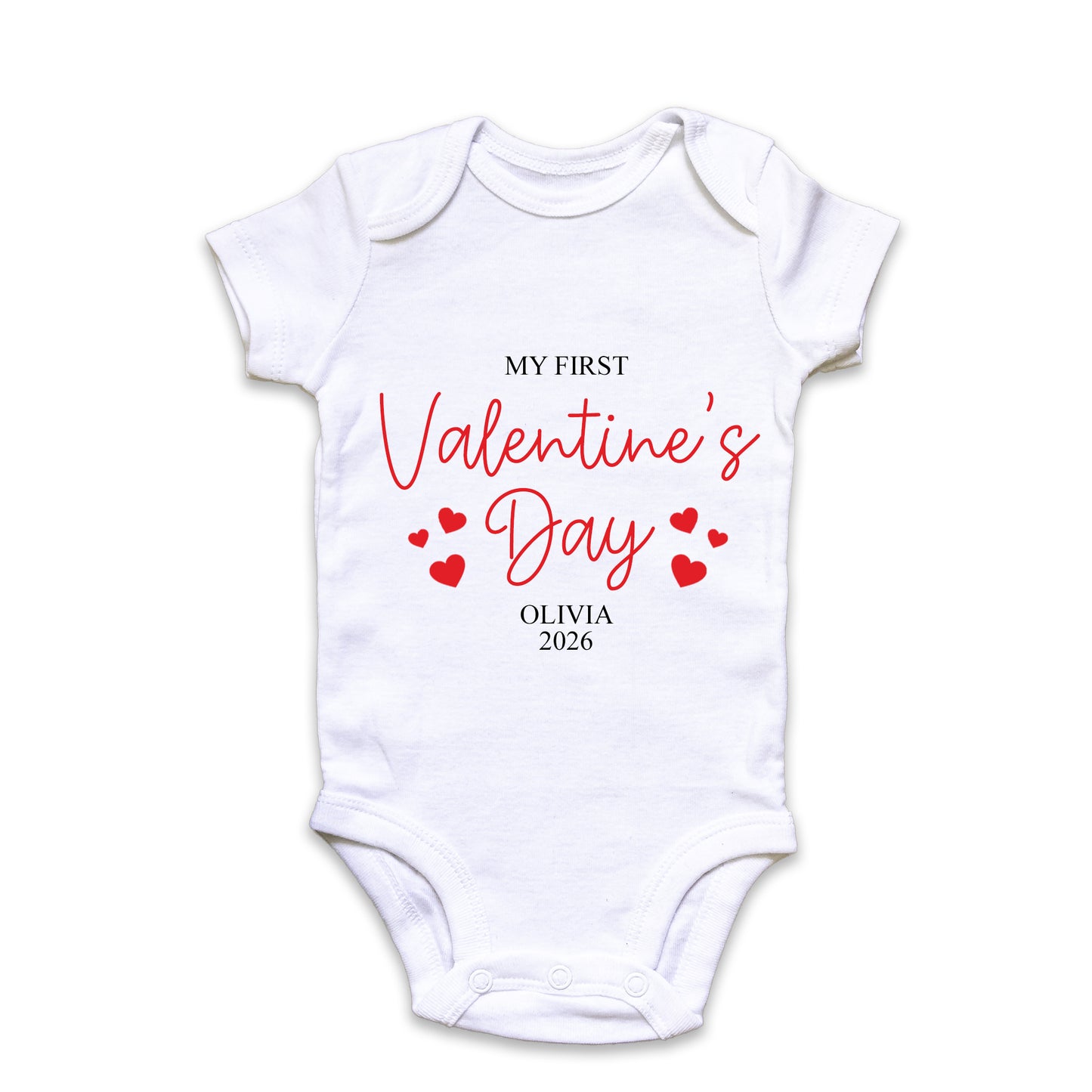 My First Valentine’s Day Baby Grow Personalised | Baby First Valentines Outfit | Pregnancy Announcement Vest | Baby Valentine Keepsake