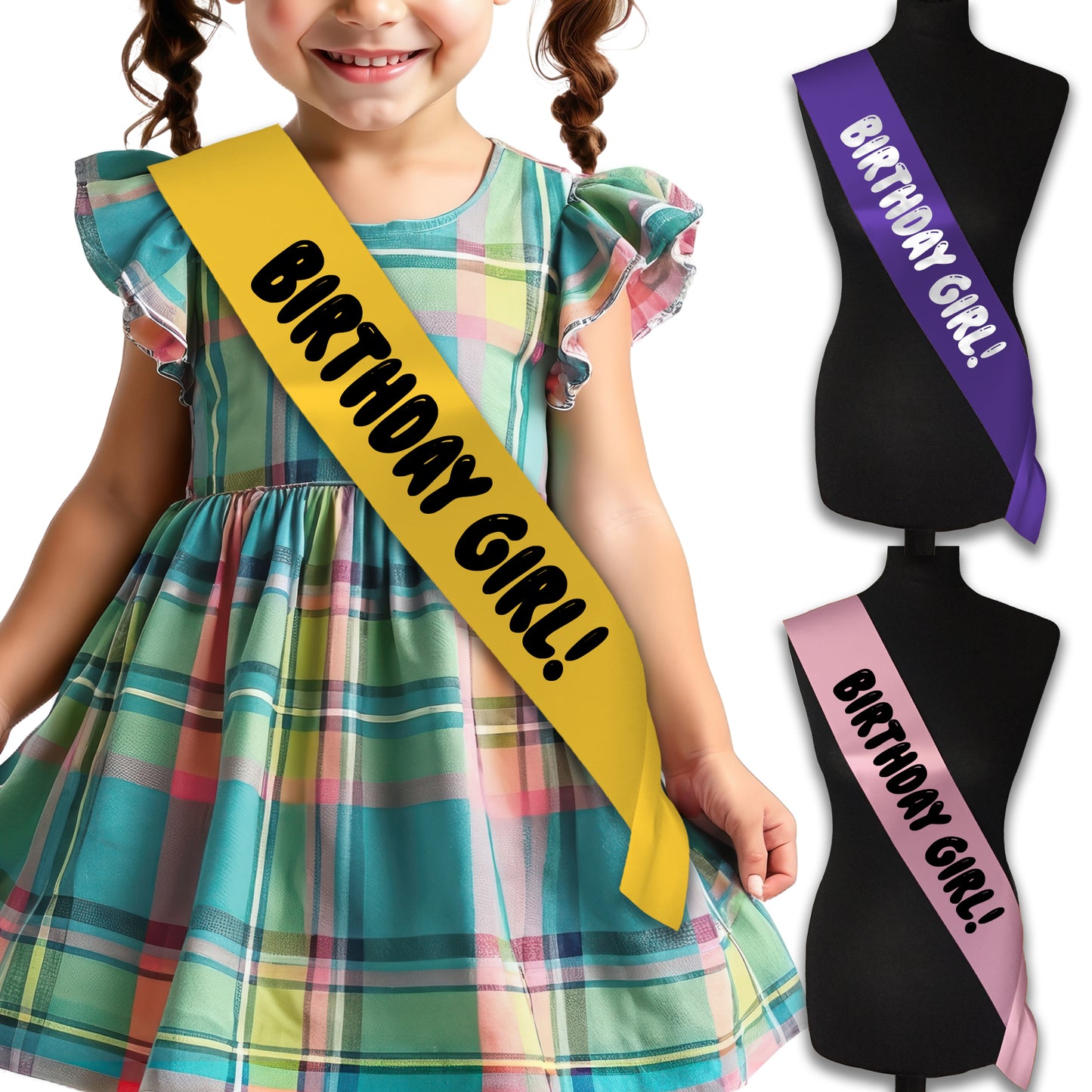 Birthday Girl! - Happy Birthday Sash - Kids Birthday Party Gift - Gifts For Her - Choose from many colours