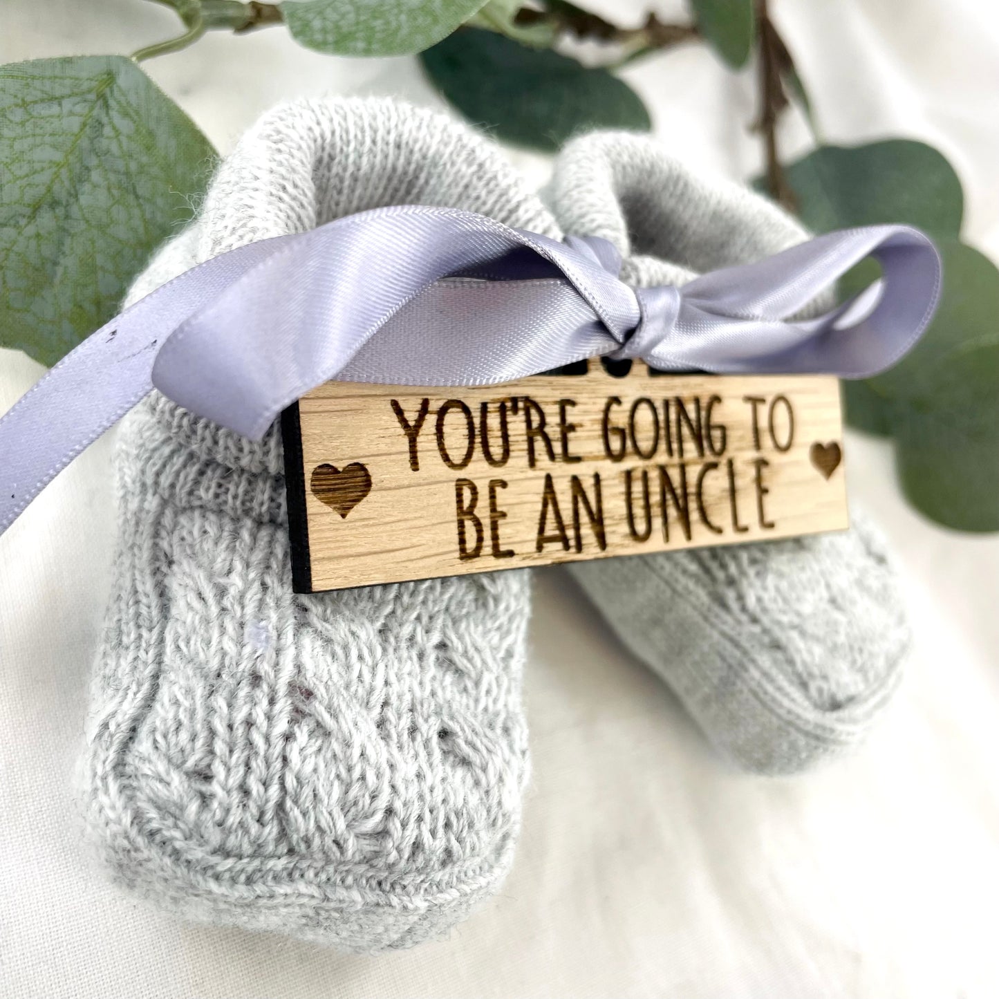 Guess What' Booties - Grey & Gift Boxed - "You're Going to Be..." - An Uncle