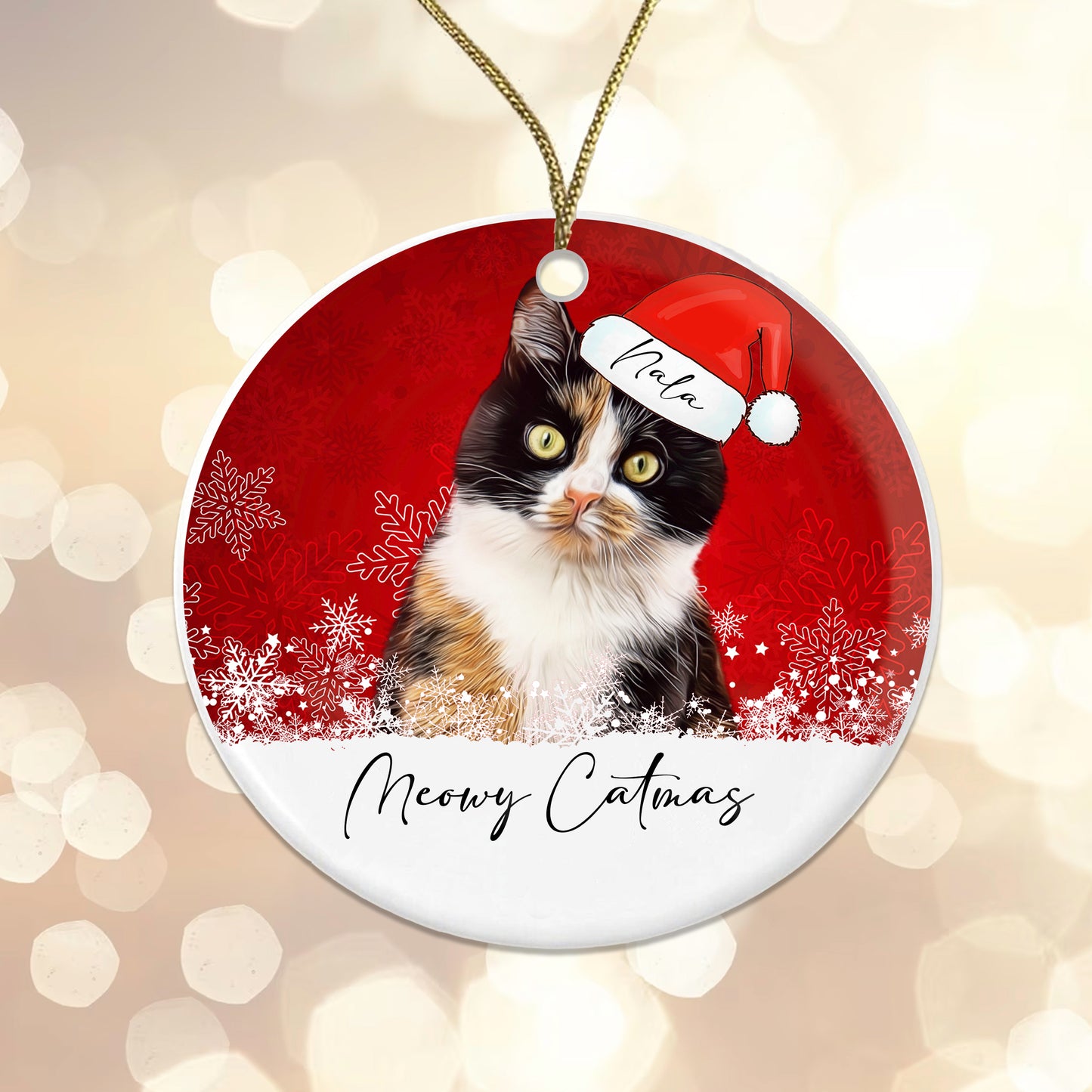 Personalised Cat Cartoon Ceramic Bauble
