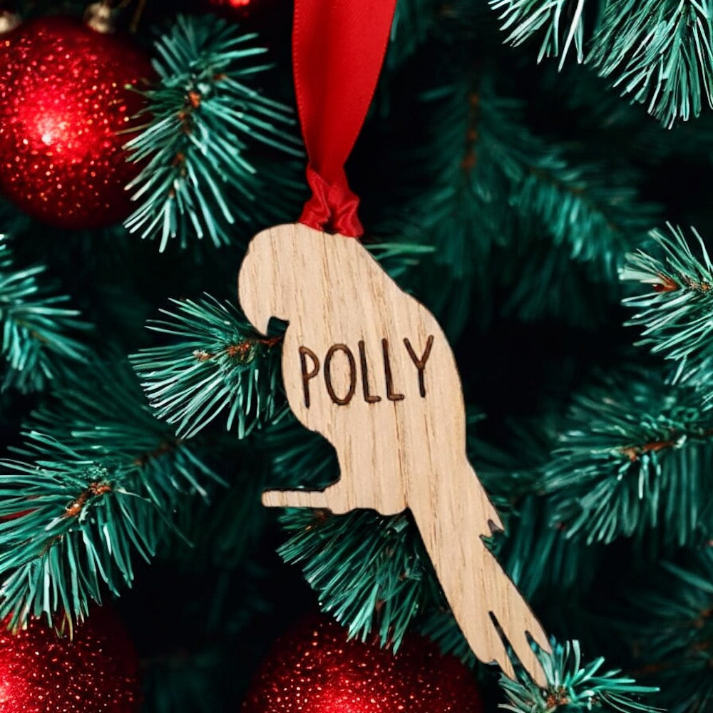 Personalised Parrot Christmas Tree Decoration