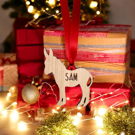 Personalised Donkey Christmas Tree Decoration
