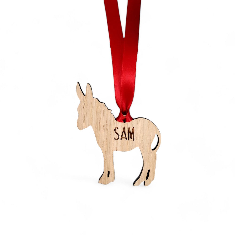Personalised Donkey Christmas Tree Decoration