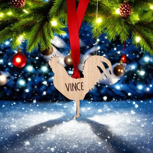 Personalised Cockerel Christmas Tree Decoration