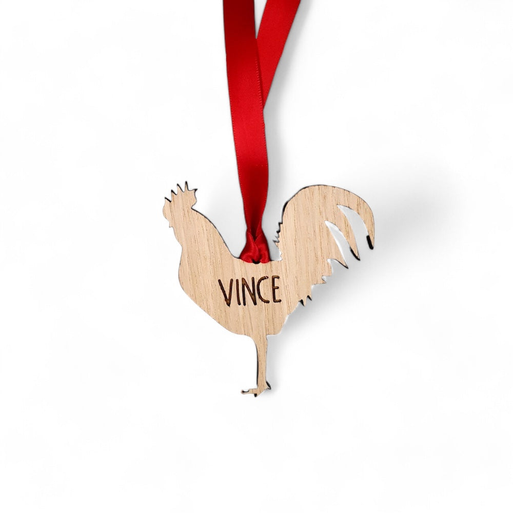 Personalised Cockerel Christmas Tree Decoration