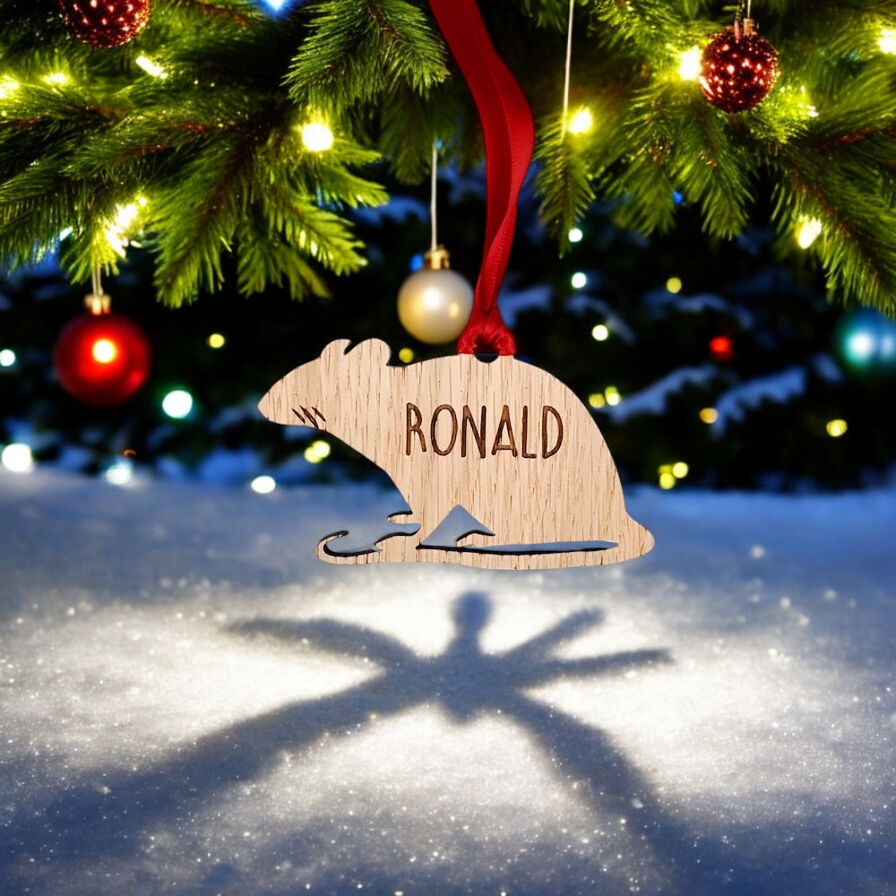 Personalised Rat Christmas Tree Decoration