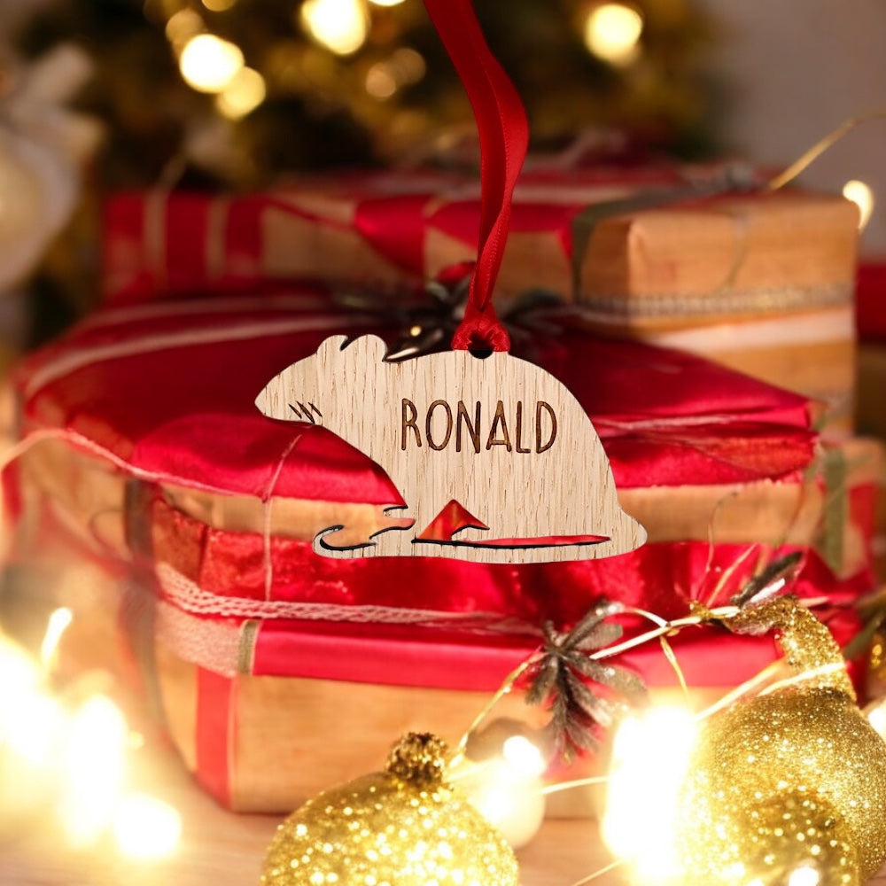 Personalised Rat Christmas Tree Decoration