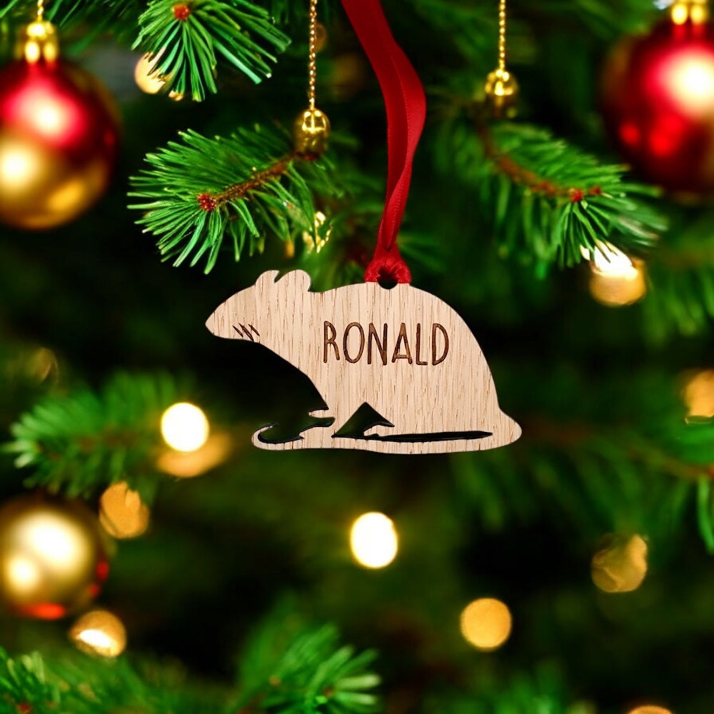Personalised Rat Christmas Tree Decoration
