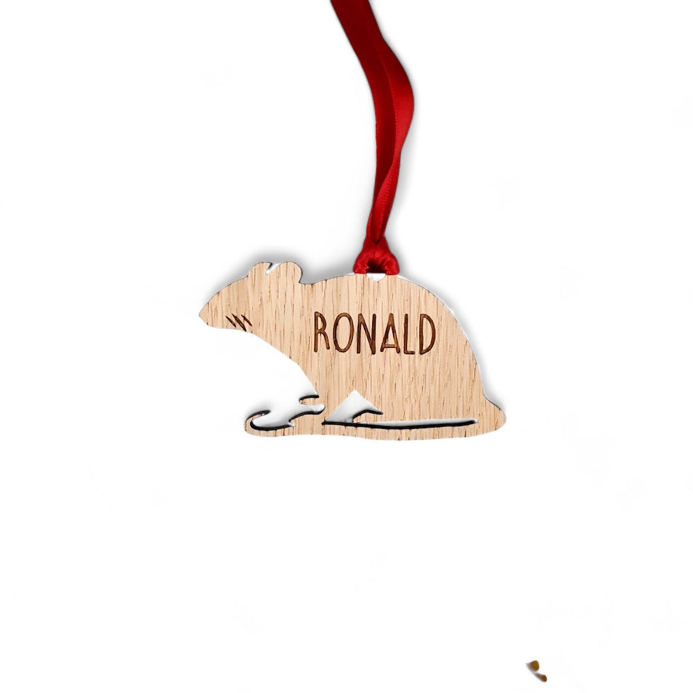 Personalised Rat Christmas Tree Decoration