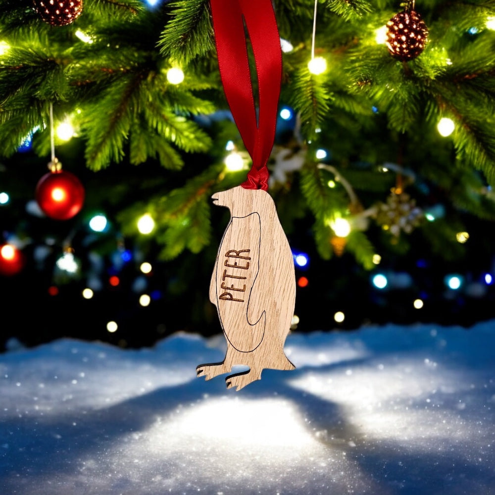 Personalised Penguin Christmas Tree Decoration