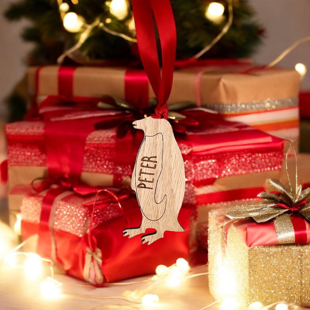 Personalised Penguin Christmas Tree Decoration