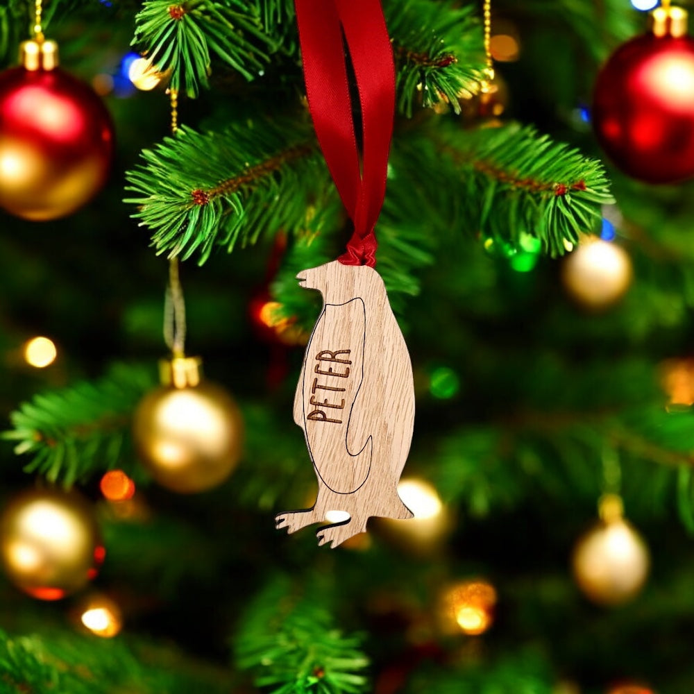 Personalised Penguin Christmas Tree Decoration