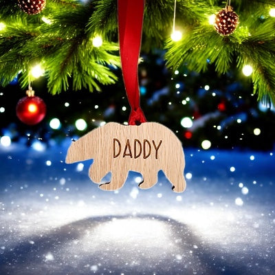 Personalised Polar Bear (Large) Christmas Tree Decoration