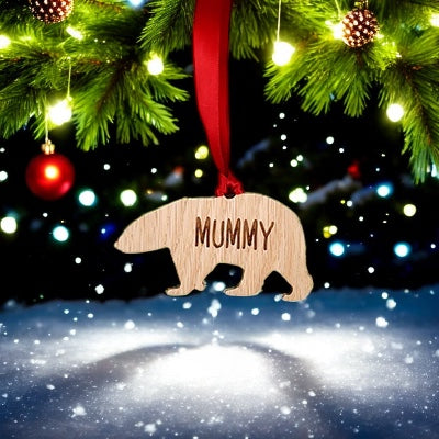 Personalised Polar Bear (Medium) Christmas Tree Decoration