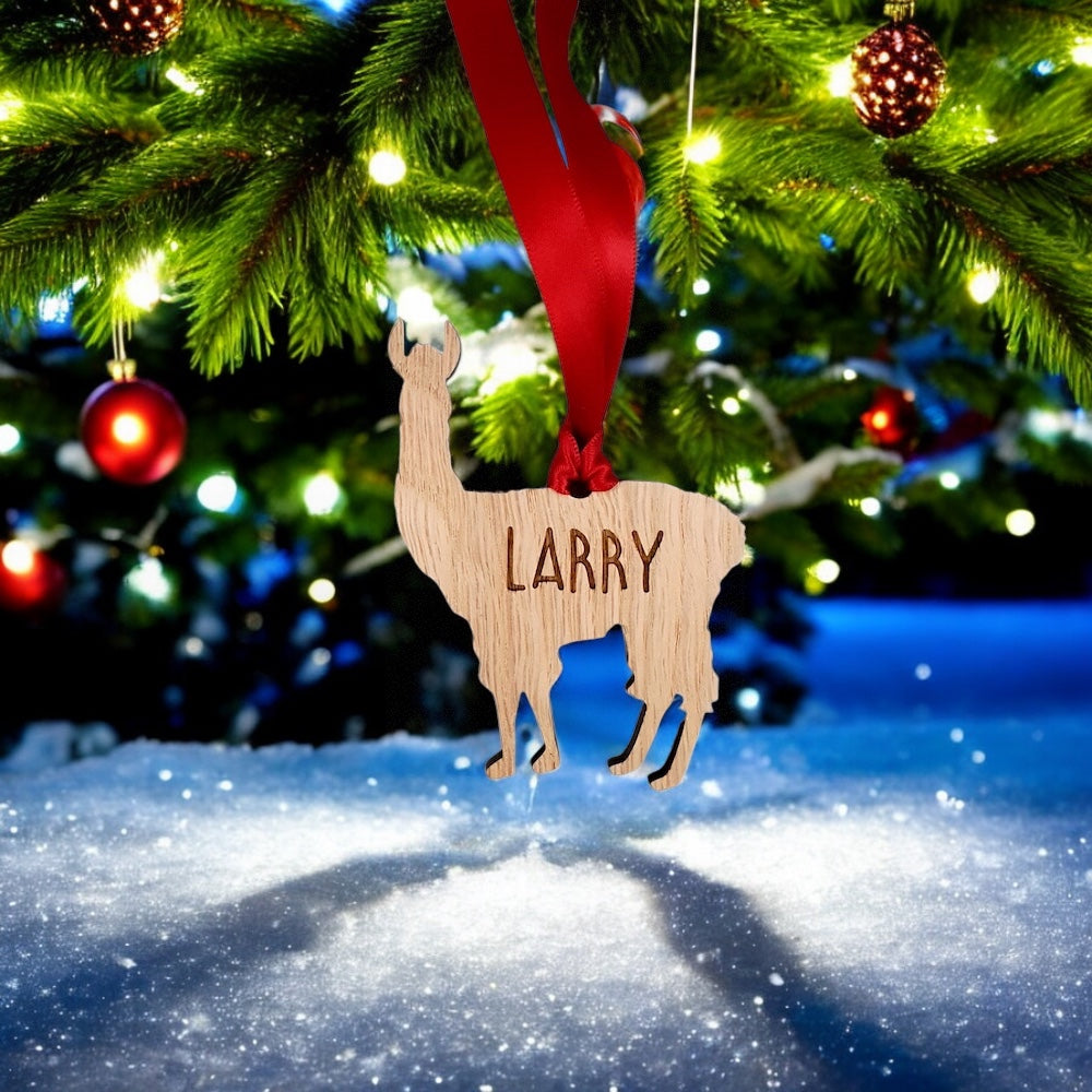 Personalised Llama Christmas Tree Decoration