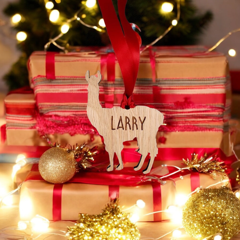 Personalised Llama Christmas Tree Decoration