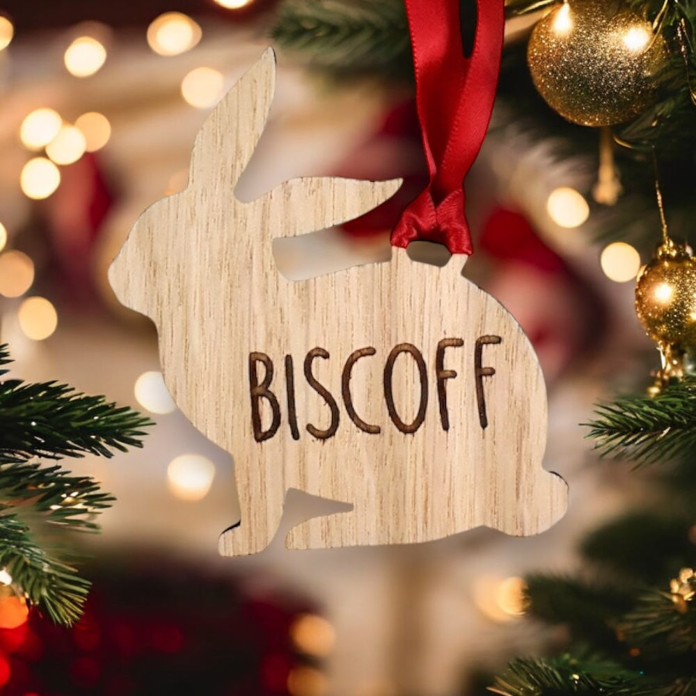 Personalised Rabbit Christmas Tree Decoration