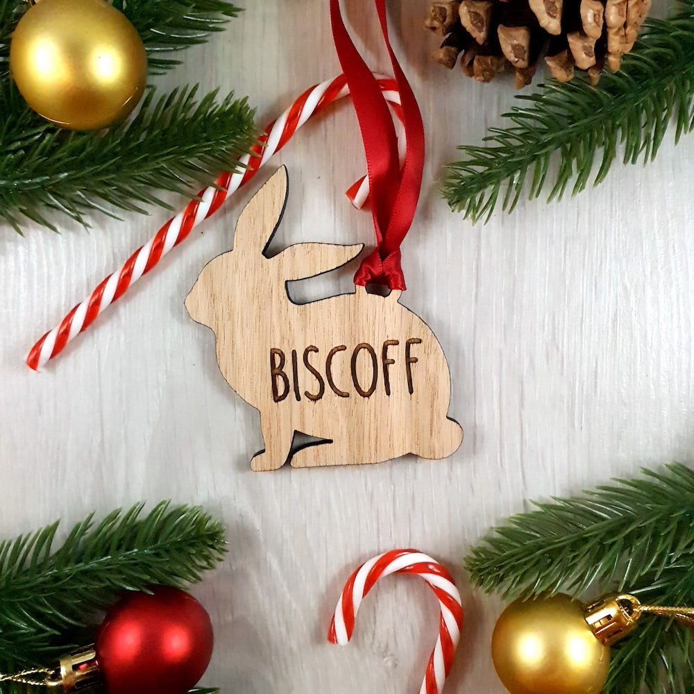 Personalised Rabbit Christmas Tree Decoration