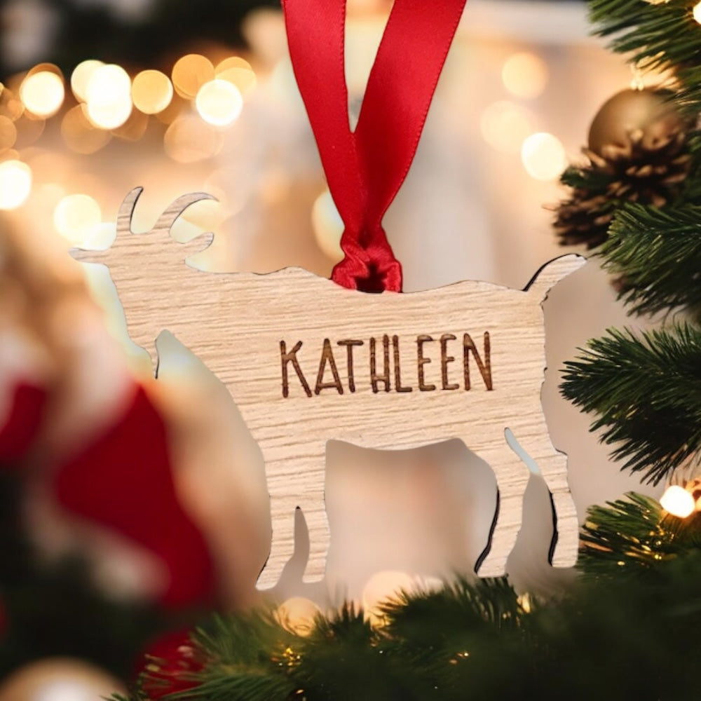 Personalised Goat Christmas Tree Decoration