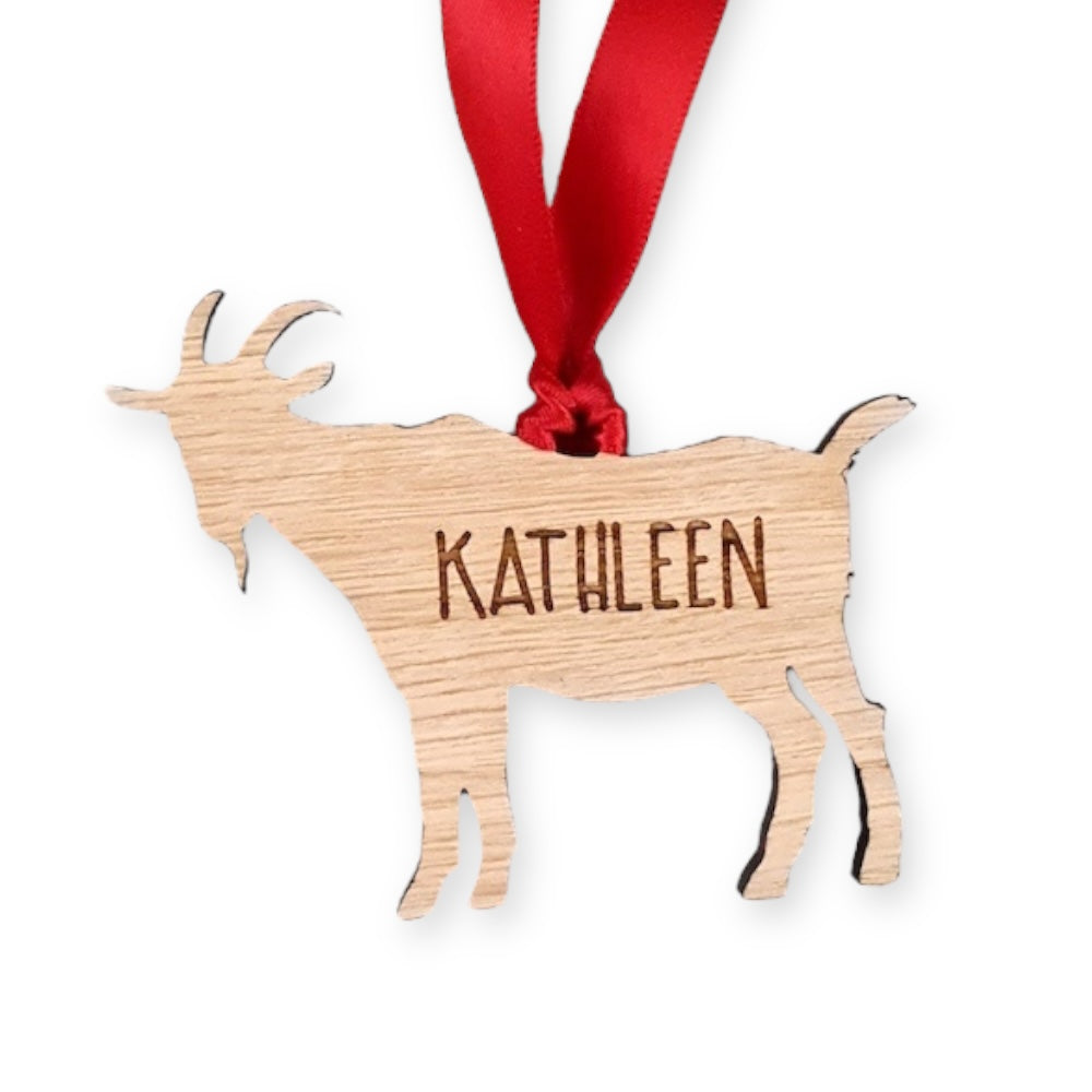 Personalised Goat Christmas Tree Decoration