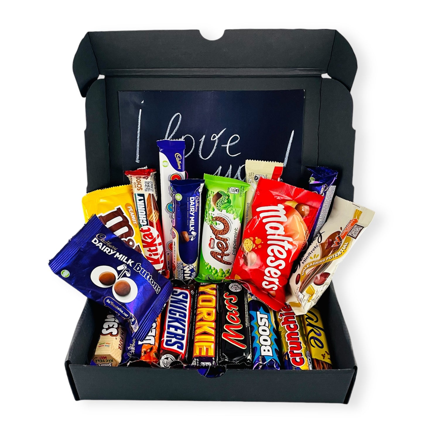 Luxury "I Love You" Chocolate Hamper Gift - 20 FULL SIZE Chocolate Bars - Love Gift Box Husband/Wife/Girlfriend/Boyfriend/Fiance Gift