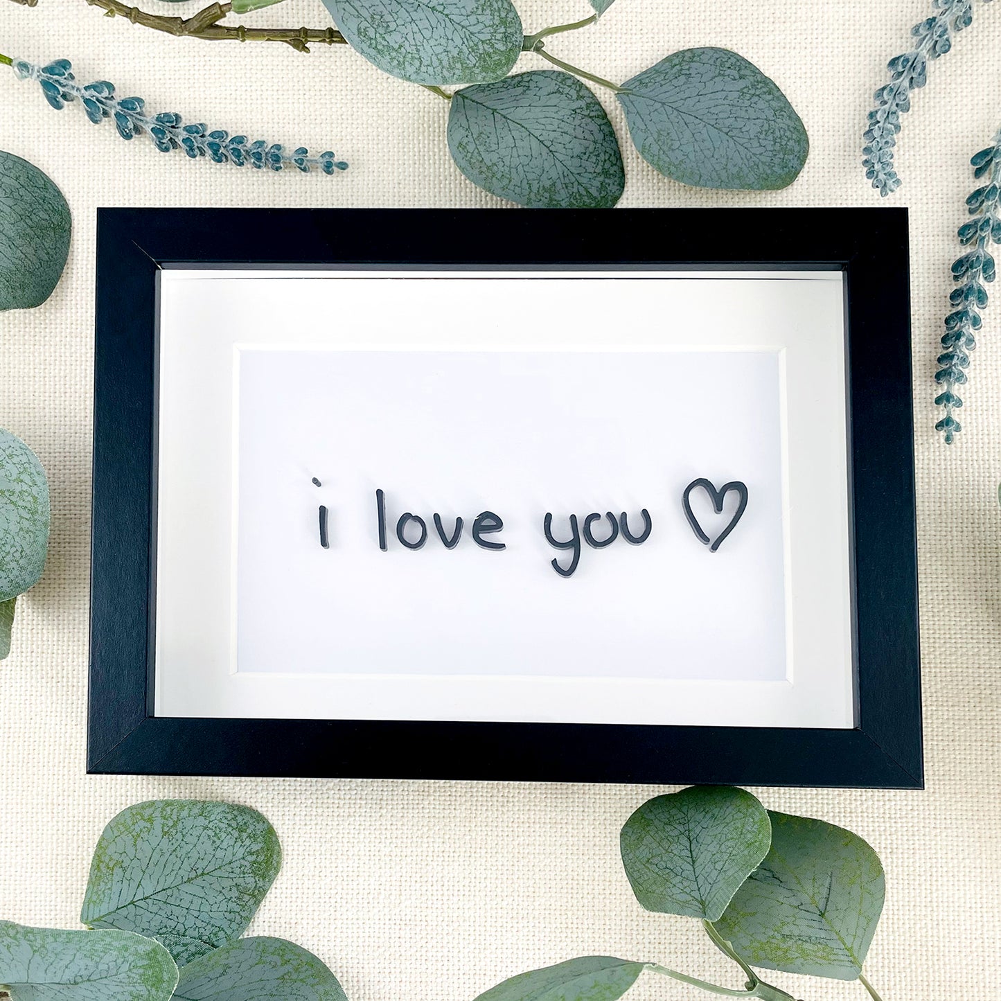 Personalised Handwritten Note Framed Wall Art, Black Box Frame - For her, For Him