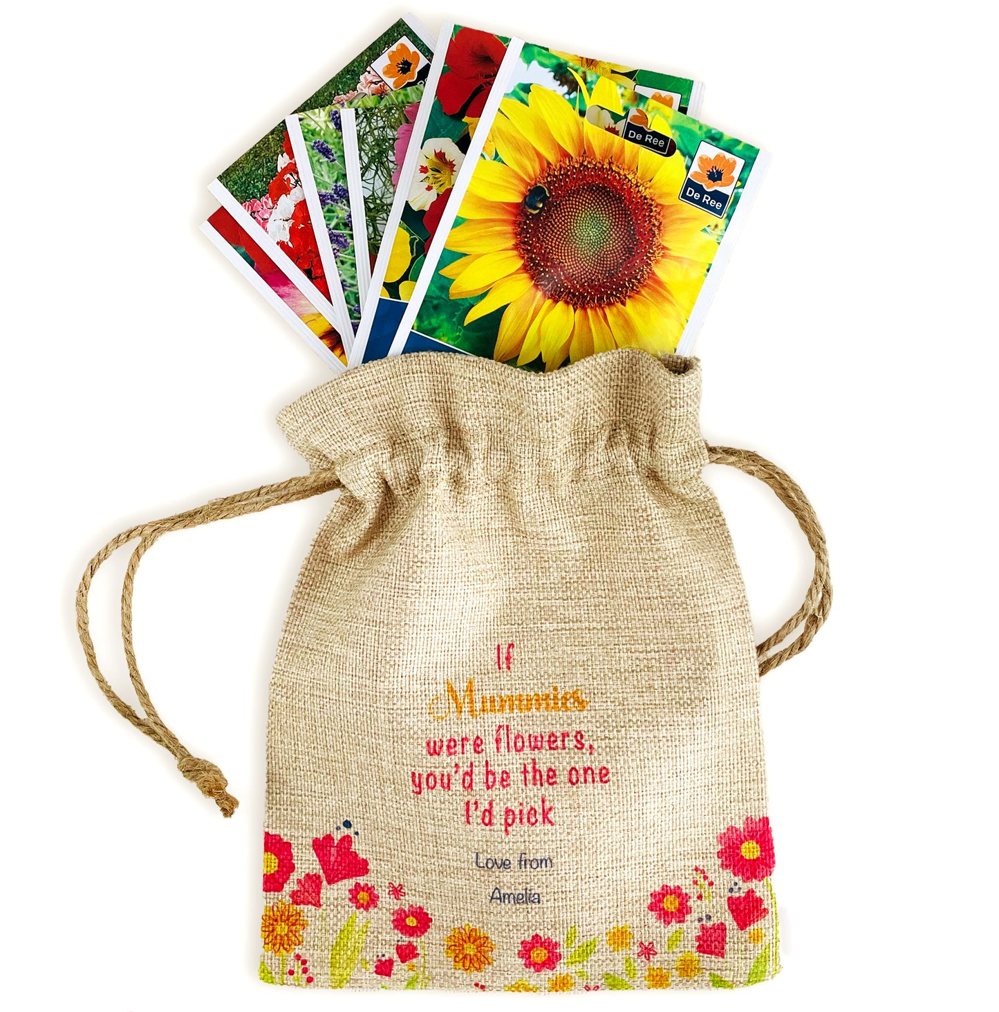 Personalised Flower Seed Bag - If Mummies were Flowers You'd be The one I'd Pick - Gardening Gift