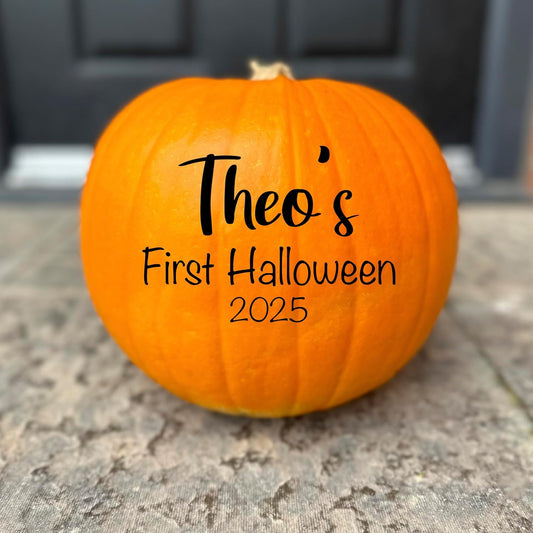Personalised Babies First Halloween Pumpkin Sticker
