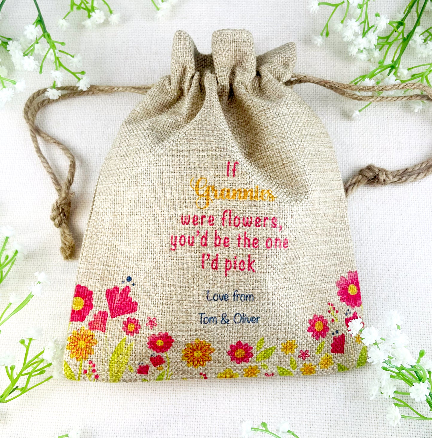 Personalised Flower Seed Bag - If Grannies were Flowers You'd be The one I'd Pick - Gardening Gift